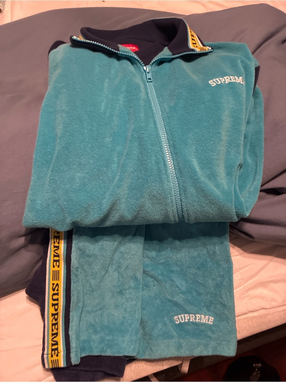 2020 SupremeS/S Terry Cloth Zip-Up Top and Matching Shorts